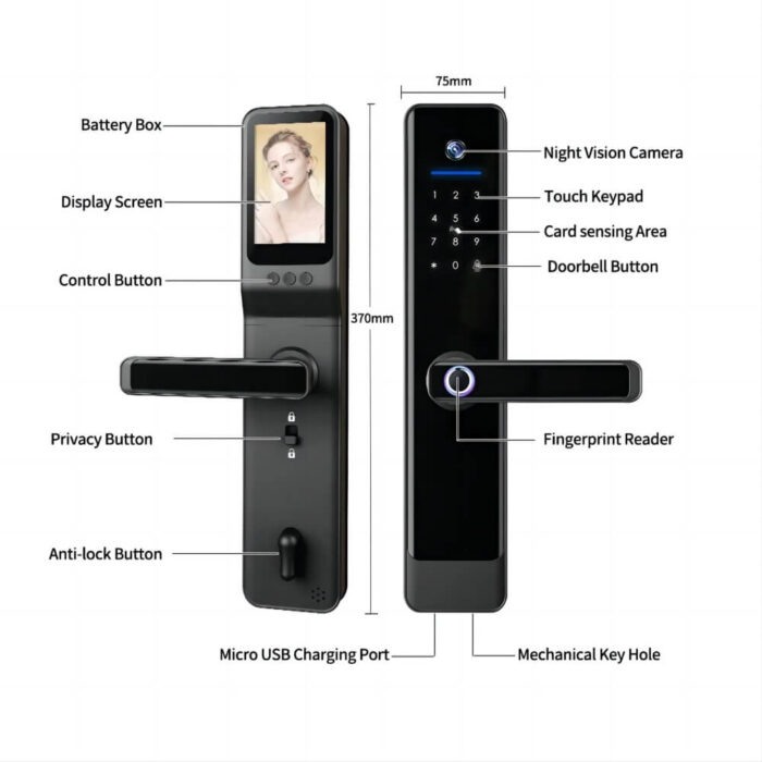 Tuya WiFi Video Smart Lock with Built-in Camera & Digital Keypad - Image 4