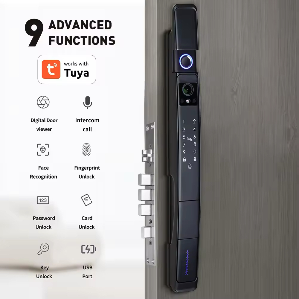 3D Face Recognition Fingerprint Smart Door Lock APP Control Biometric Keyless Entry Outdoor - Image 3