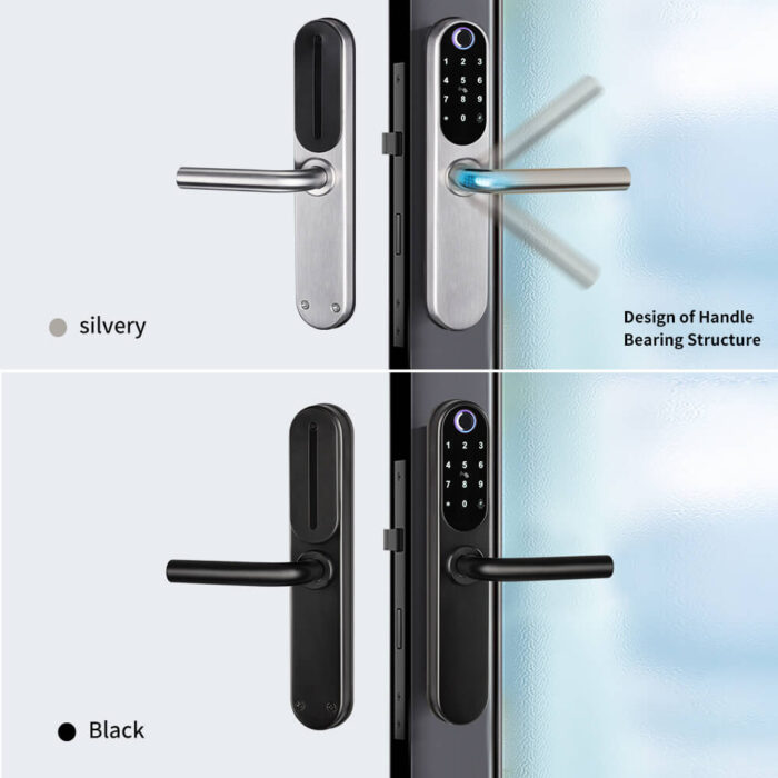IP65 Waterproof Europe Standard Mortise Tuya APP Electronic Glass Aluminium Door Smart Lock - Image 3