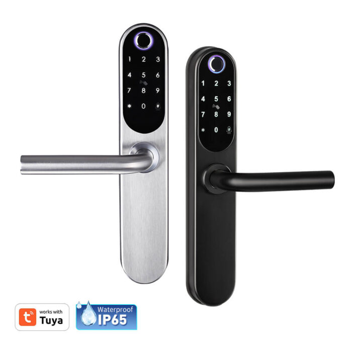 IP65 Waterproof Europe Standard Mortise Tuya APP Electronic Glass Aluminium Door Smart Lock - Image 6