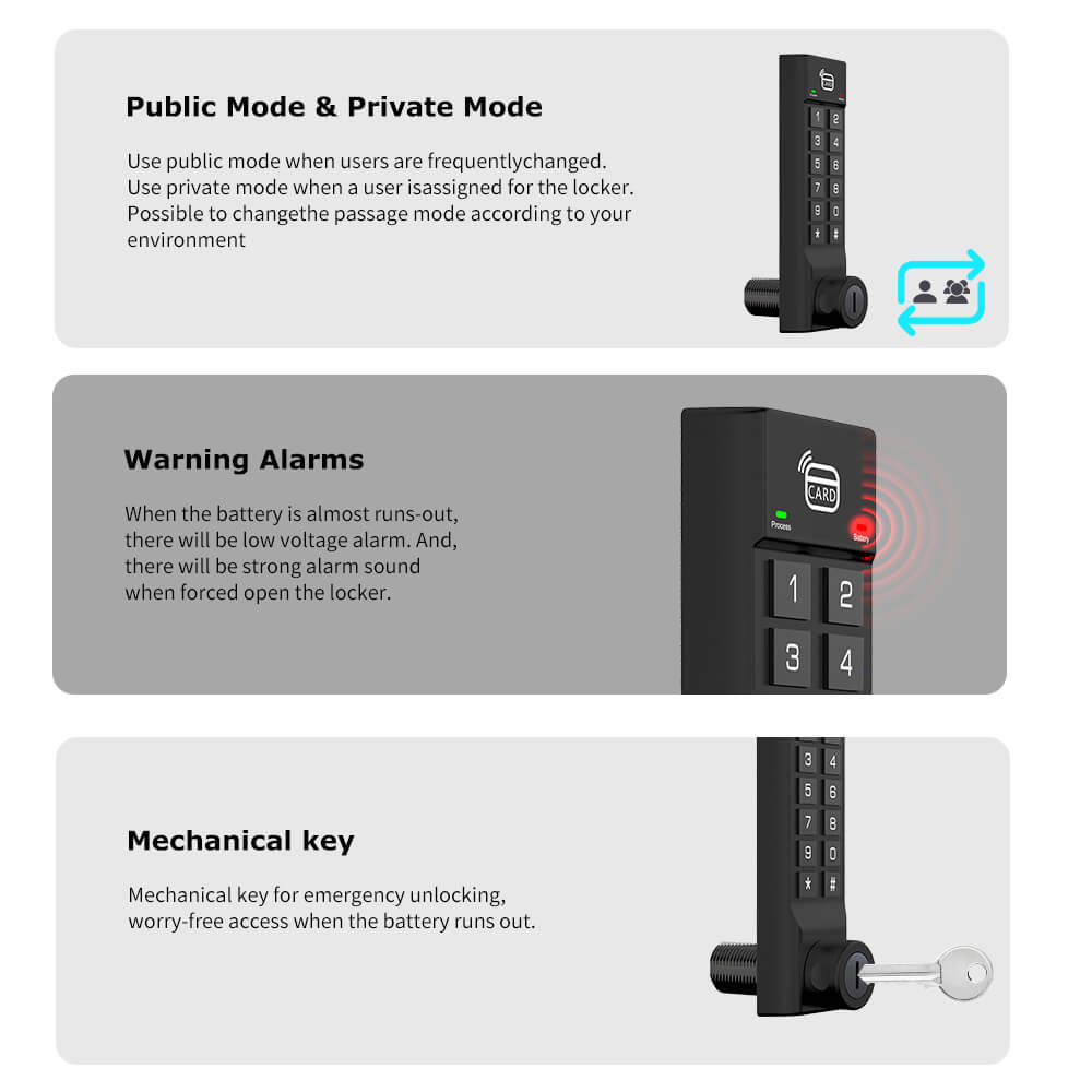 Rechargeable Keyless Smart Digital Cabinet Lock with RFID & PIN Code Access - Image 8