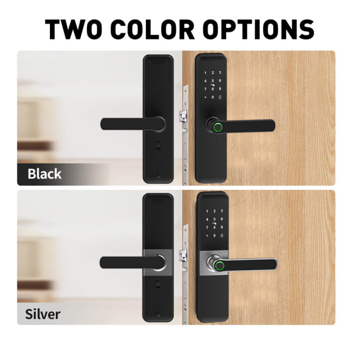 Tuya WIFI Inteligente Wooden Electronic Fingerprint Digital Door Smart Lock - Image 5